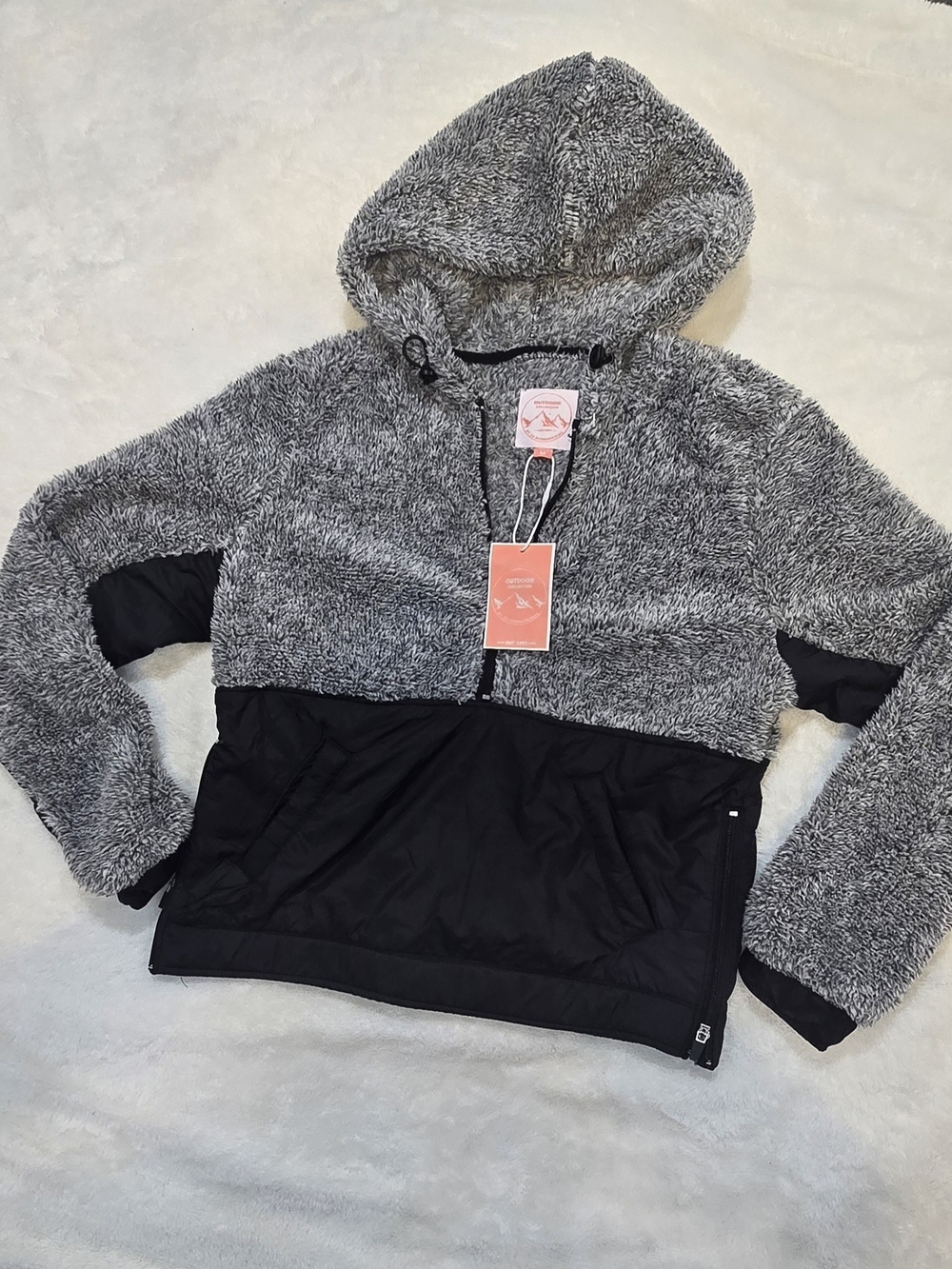 Outdoor Collection by 26 International half-zip plush fleece hooded pullover